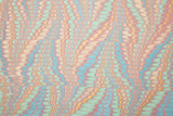 Hand Marbled Wrapping Paper Sheets - Scallops Mint Rose