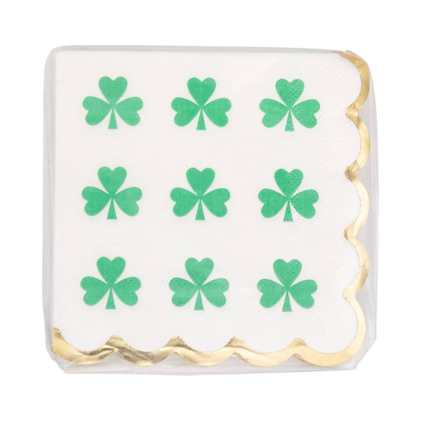PLNP1911 - FOIL Nine of Clubs Cocktail Napkin (18ct)