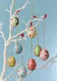 Kashmiri Flower Handpainted Easter Egg Hanging Decoration