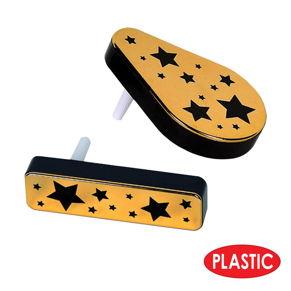 Plastic Metallic Black and Gold Noisemakers