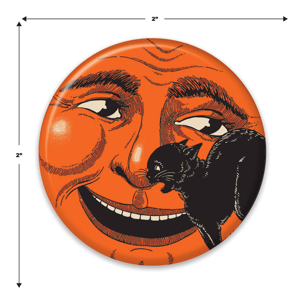 Vintage Halloween Cat & Moon 2" Button