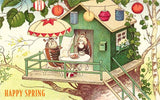 Greeting Card EA-191 Happy Spring, Beetles at Breakfast