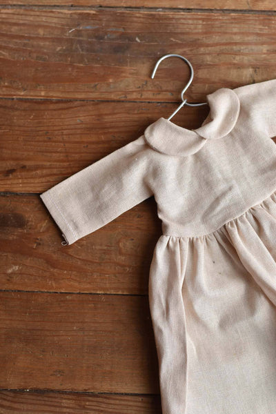Doll Dress – Oat Linen Peter Pan Collar