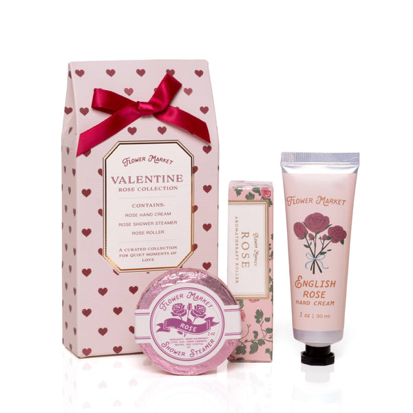 Valentine Rose Spa Gift Set – Hand Cream, Steamer & Roller