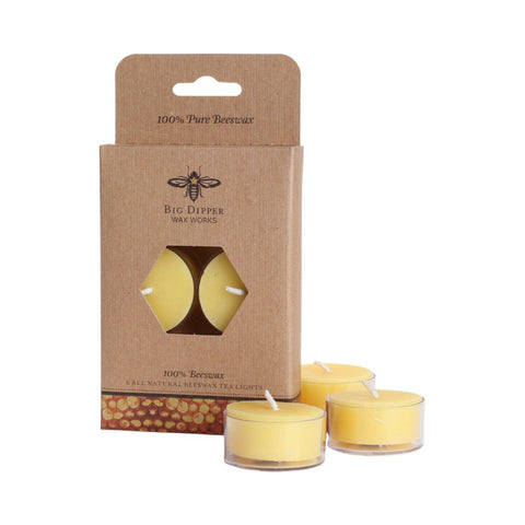 Pure Beeswax Tea Lights: Case of 6 Packs (8)