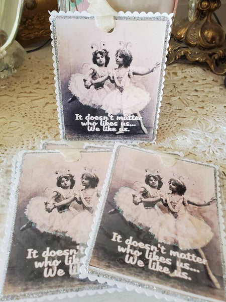 Vintage Fairy Girls We Like Us Gift Tag Keepsake