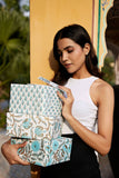 Block Printed Wrapping Paper Sheets - Buti Turquoise