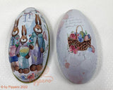 Vintage Style Tin Easter Eggs: Blue Egg