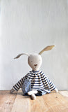 Ruthie the Rabbit – Heirloom Wool Doll in Harbor Stripe Set