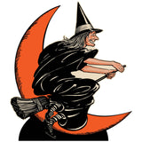 Vintage Halloween Witch & Moon Stand-Up 4' 2" x 3' 7¾"