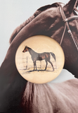Vintage Noble Horse French Crystal Dome Paperweight