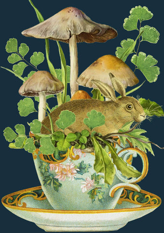 RS234P ~ Blank Teacup Garden Greeting Card