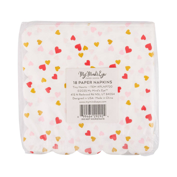 PLNP720 - Foil Tiny Hearts Cocktail Napkin