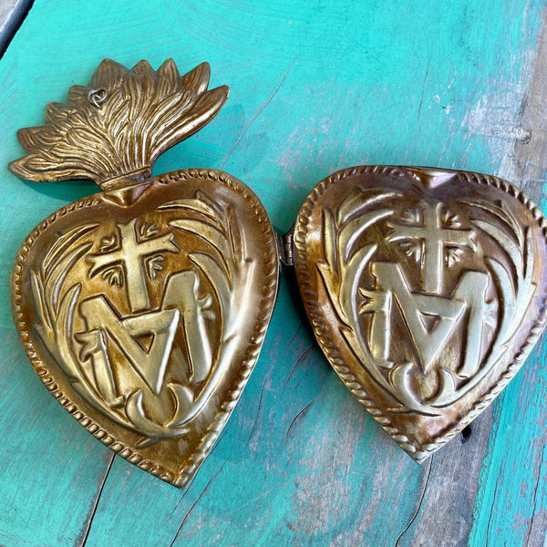 Jesus Through Mary Sacred Heart Box: Gold