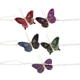 Glitter and Velvet Butterfly Clip-4 Assorted-5"W