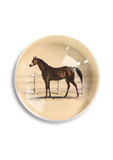 Vintage Noble Horse French Crystal Dome Paperweight