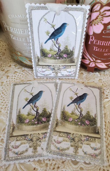 Gift Tag Blue Bird Dome