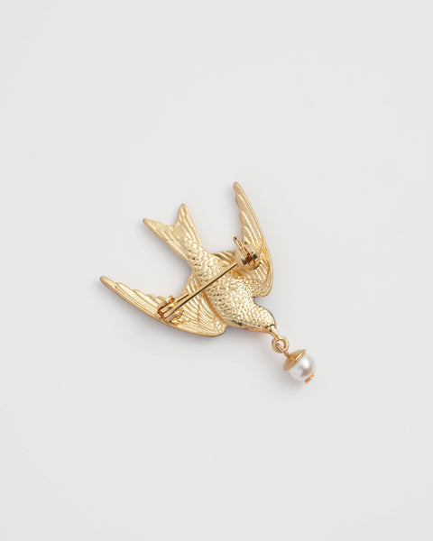 FABLE Swallow Pearl Brooch