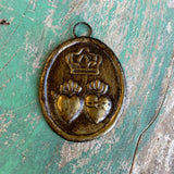 Brass Medallions: Oval Crown Hearts