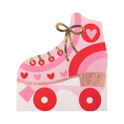 PLNP766 - Foil Roller Skate Shaped Guest Napkin