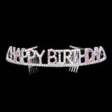 HAPPY BIRTHDAY Rhinestone Pave Party Tiara: Gold