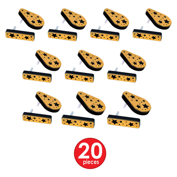Plastic Metallic Black and Gold Noisemakers