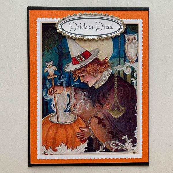 Cards Halloween: Witch Rides