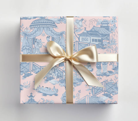 Pink and Blue Jardin Gift Wrap