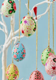 Kashmiri Flower Handpainted Easter Egg Hanging Decoration