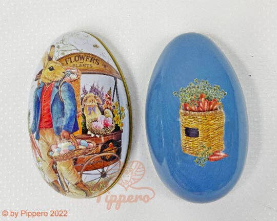 Vintage Style Tin Easter Eggs: Pink Egg