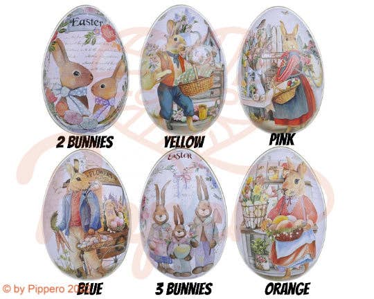Vintage Style Tin Easter Eggs: Blue Egg
