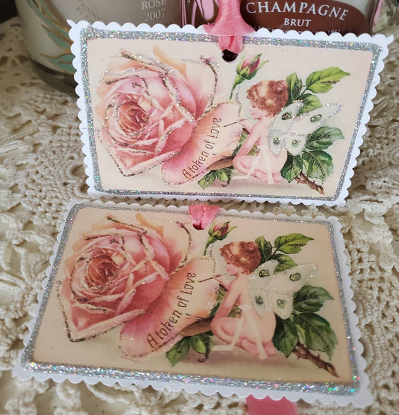 Gift Tag Fairy n Rose Token of Love