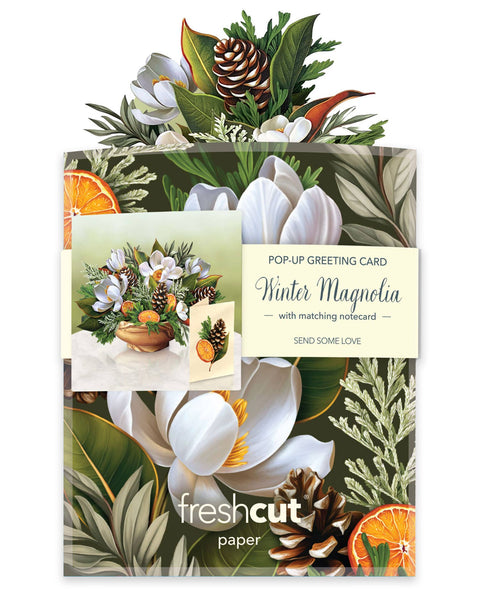 Mini Winter Magnolia  (10 Mini Pop-up Greeting Cards)