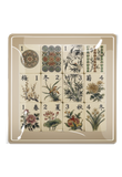 Four Seasons Mahjong Decoupage Glass Tray - Square: 6"X 6"
