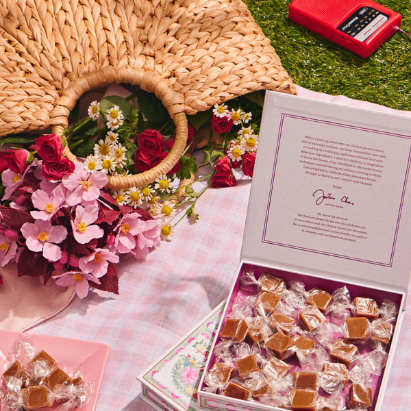 Strawberry Sakura Caramels, Pink Floral Gift Box, 6oz