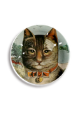 The Clever Cat Paperweight Crystal Dome Paperweight