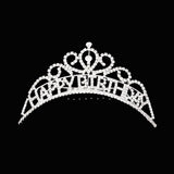 HAPPY BIRTHDAY Rhinestone Party Tiara: Clear,Silver