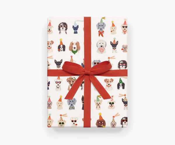 Roll of 3 Party Pups Wrapping Sheets
