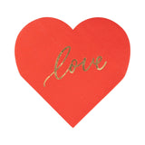 PLNP812 - Foil Red Love Heart Cocktail Napkin