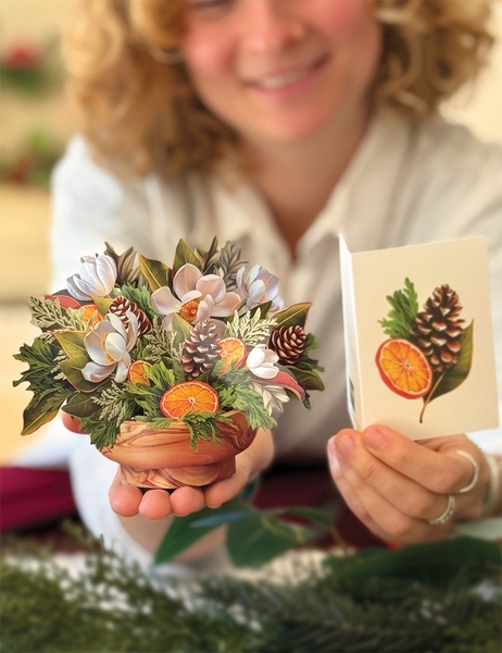Mini Winter Magnolia  (10 Mini Pop-up Greeting Cards)