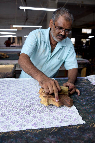 Block Printed Wrapping Paper Sheets - Trellis Lavender
