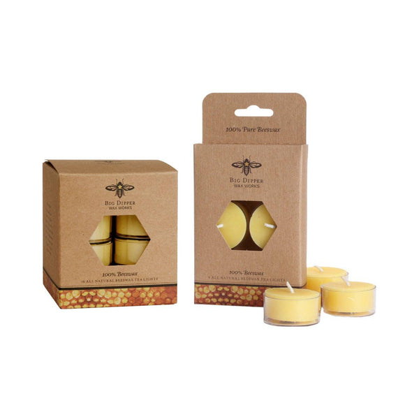 Pure Beeswax Tea Lights: Case of 6 Packs (8)