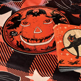 Vintage Halloween 9" Plates - Cat and Jack-O-Lantern Designs