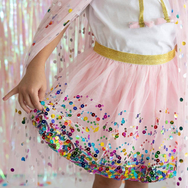 Pink Confetti Tutu - Dress Up Skirt - Kids Tutu: 6-8Y