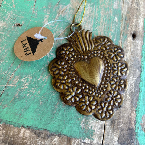Floral Tin Sacred Hearts: Small