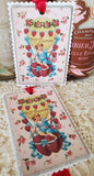 Valentine Gift Tag Cherub n Hot Air Balloon