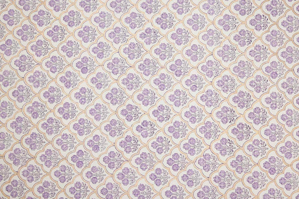 Block Printed Wrapping Paper Sheets - Trellis Lavender