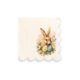 PLNP236 - Vintage Easter Bunny Scallop Paper Cocktail Napkin