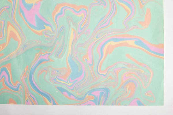 Hand Marbled Wrapping Paper Sheets - Pastel Punch