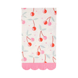 PLNP714 - Cherries Fringe Scallop Guest Napkin